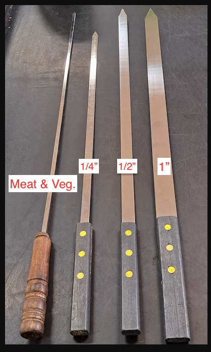BBQ SKEWERS 1" X 4PCS