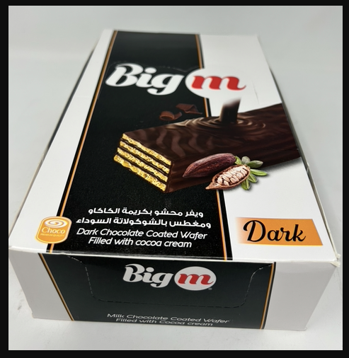 BIG M COATED WAFER DARK CHOCOLATE 33G X 6 X 24