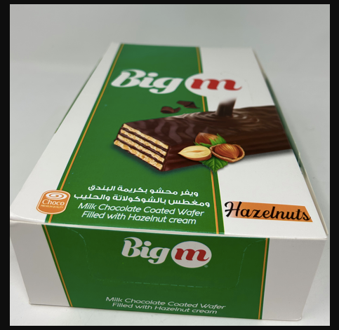 BIG M COATED WAFER HAZELNUT 33G X 6 X 24