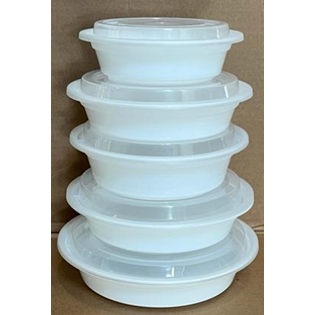 PKG ROUND WHITE MICROWAVE CONTAINER (SET) RC-24OZ X150