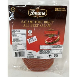 IMANE ALL BEEF SALAMI SLICED 150G X 12
