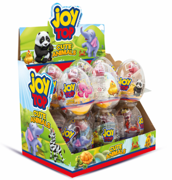 BONART 9191 JOYTOP ANIMALS CRYSTAL EGG LOLLIPOP WITH SURPRISE TOY 11G X 12 X6