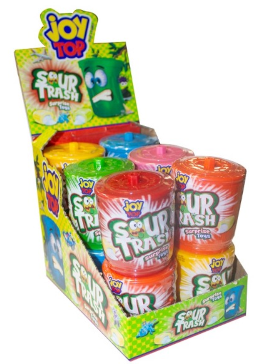 BONART 9228 SOUR TRASH CENTER FILLED CHEWY CANDY WITH SURPRISE TOY 8G X 12 X 6