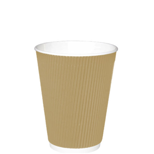 PKG KRAFT RIPPLE PAPER CUPS 10OZ 20X25/CASE