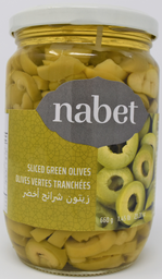 [000462] NABET SLICED GREEN OLIVES 650ML X 12