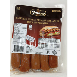 [000797] IMANE HOTDOGS HOT BEEF WIENERS 375G X 12