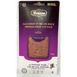 [000802] IMANE BEEF SAUSAGE WITH BLACK PEPPER  SLICED 100G X 18
