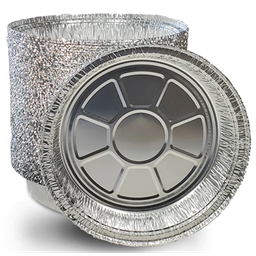 [000929] PKG CHEF ELITE ROUND ALUMINUM CONTAINERS 7" 25 GAUGE 125 X 4