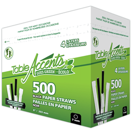 [001009] PKG TABLE ACCENTS WRAPPED PAPER STRAWS 8" 7MM 6 X 500