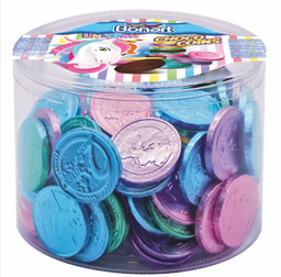 [001045] BONART 1310 UNICORN COIN COMP. CHOCOLATE PVC 500G X 12