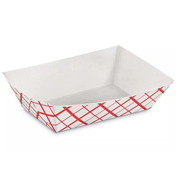 [001071] PKG PAPER FOOD TRAY RED PLAID #200 2LB X 1000